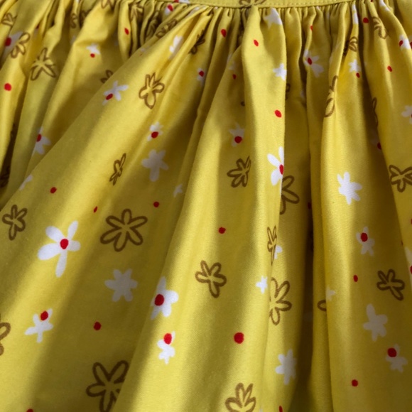 Pinup Couture Jenny Skirt in Mary Blair "Bon Voyage" Yellow Train Print, Small - Picture 6 of 10